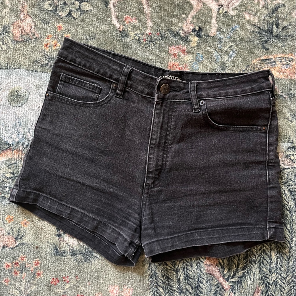 Courtshop black denim shorts